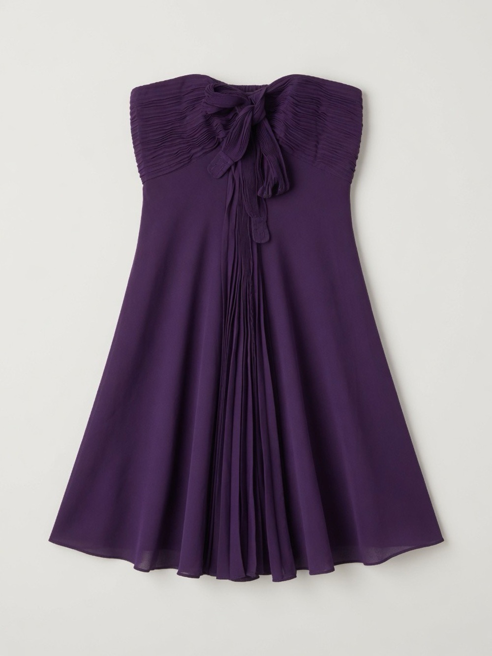 Strapless Purple A-Line Cocktail Dress